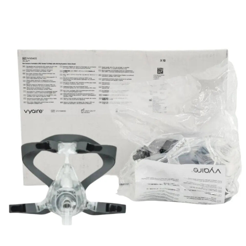 For Sale VYAIRE MEDICAL NIV040S | SHORT DATE | EACHES | AirLife Non-Invasive Ventilation (NIV) Full Face Mask, Small, Vented, Includes An