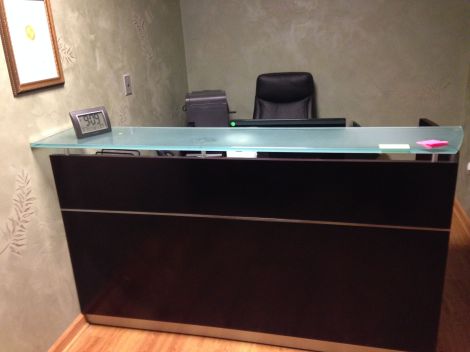 Unknown Wood Model Reception Desk for Patient Check-In