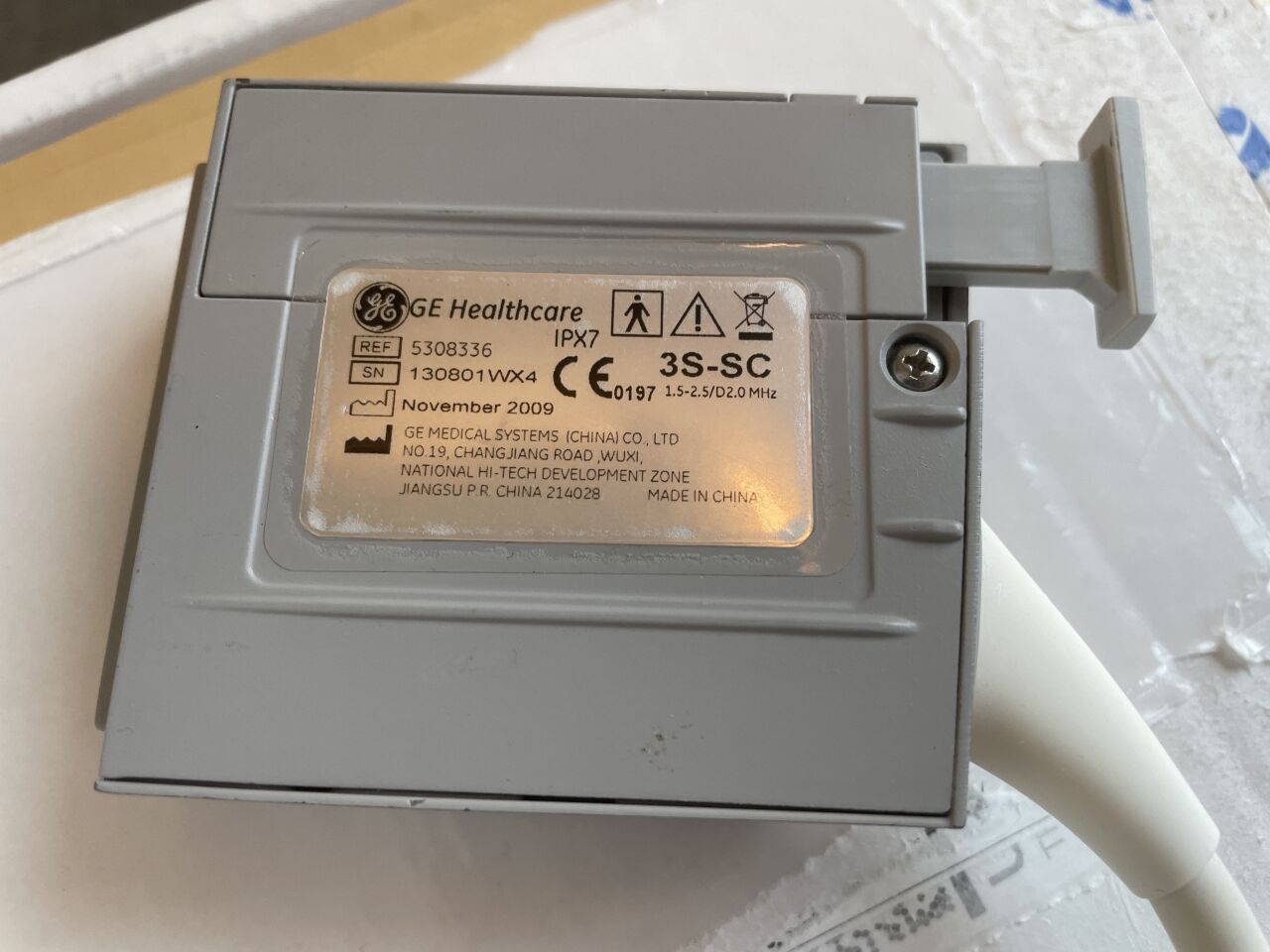 GE 3S-SC Phased Array Ultrasound Transducer