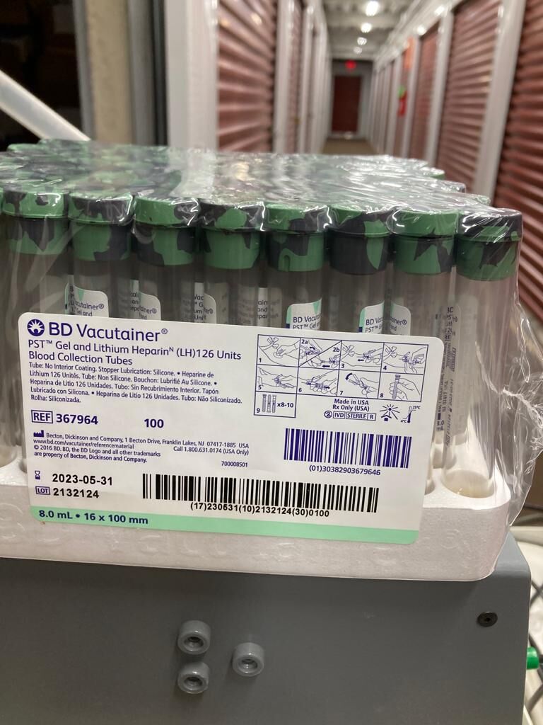 PST Gel & Lithium Heparin Blood Collection Tubes by BD (Vacutainer, 8.0 mL)